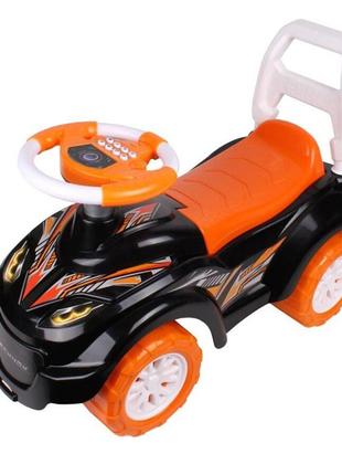 Автомобиль-толокар технок со звуковым эффектом черно-оранжевый 4823037606672