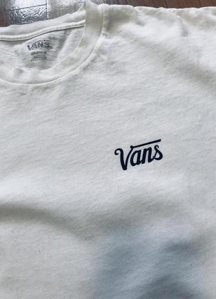 Белая хлопковая футболка vans4 фото
