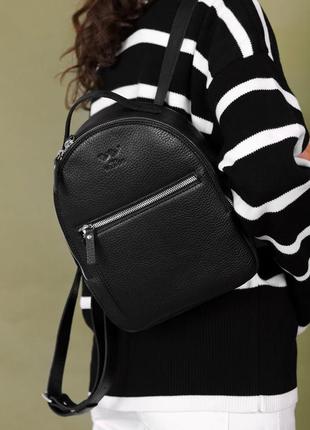 Рюкзак кожаный женский черный groove s1 фото