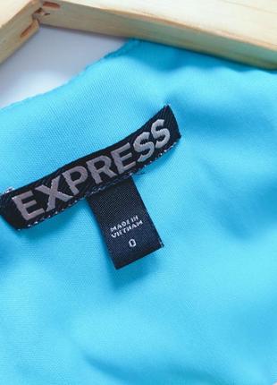Женское голубое платье миди без рукавов приталенное на молнии-неведомцы сбоку от бренда express2 фото