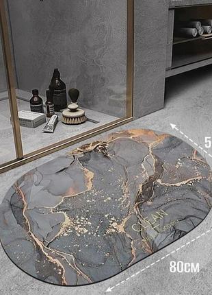 Коврик влагопоглощающий для ванной комнаты 3d мрамор 50х80 см zxc