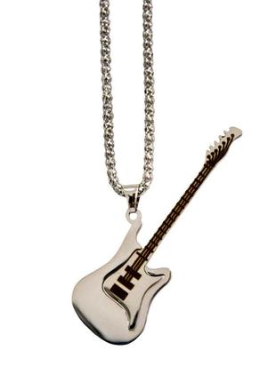 Кулон на шию чоловічий гітара steel rock music guitar колір ме...5 фото