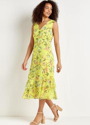 Жовта сукня міді з квітковим принтом wallis