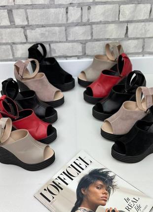 Натуральна шкіра замша всі розміри босоніжки