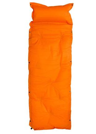 Надувний каремат у намет 180х60 см помаранчевий, тонкий надувн...6 фото