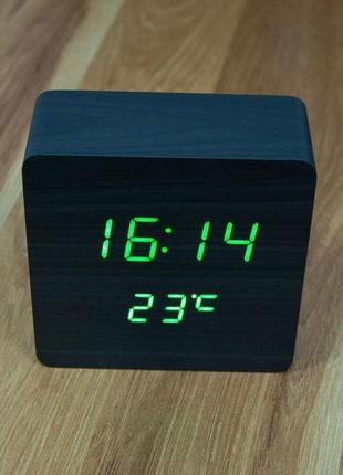 Настільний електронний годинник з термометром vst-872-чорний, ...3 фото