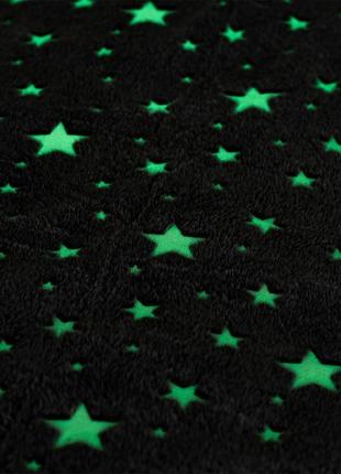Ковдра двоспальна сяюча в темряві сіра із зірками 160х200см, п...8 фото