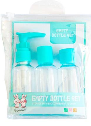 Набір ємностей для подорожей 3шт. "empty bottle set r26056" бл...6 фото