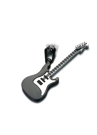 Чоловіча підвіска на шию "гітара" steel rock music guitar чорн...6 фото