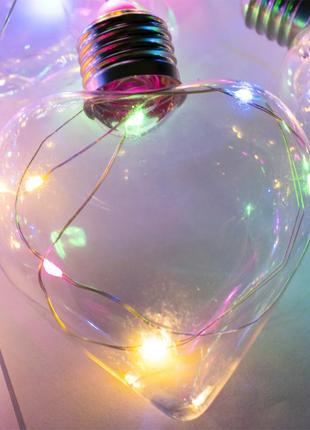 Гірлянда лампочки на вікно (сердечко) xmas 4м 150 led різнокол...3 фото