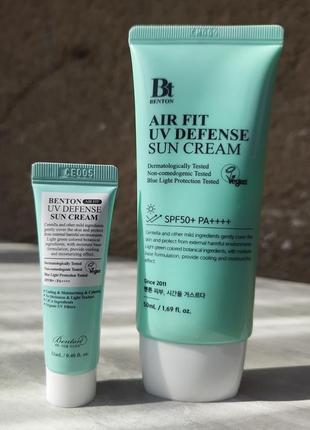 Benton air fit uv defense sun cream spf50 сонцезахисний крем з центелою