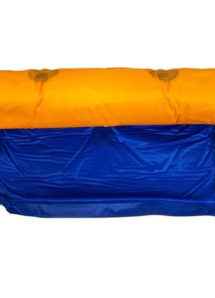 Каремат надувний 180х60см (помаранчево-синій) самонадувний мат...3 фото