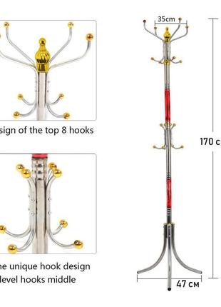 Підлогова металева вішалка для верхнього одягу "coat rack" чер...2 фото