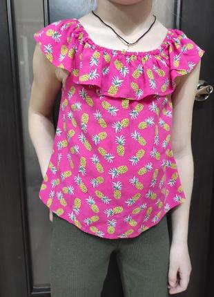 Ошатна красива майка-футболка primark з воланом на плечі на 4-6 років