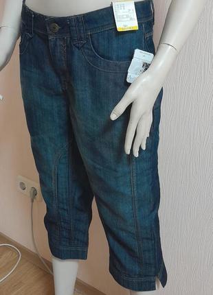 Красивые джинсовые бриджи синего цвета canda collection c&a с биркой2 фото
