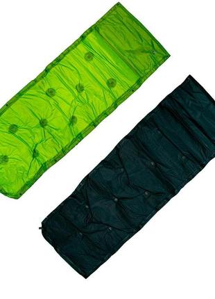 Самонадувний килимок в намет 180х60см (зелено-чорний) самонаду...4 фото