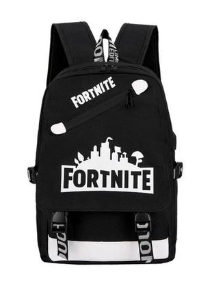 Рюкзак чорний backpack fortnite шкільний портфель для підліткі...1 фото