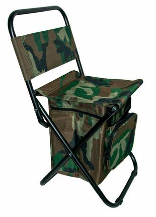 Розкладний стілець для риболовлі з термосумкой колір хакі, скл...2 фото