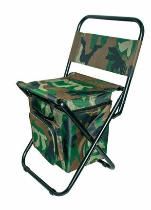Розкладний стілець для риболовлі з термосумкой колір хакі, скл...3 фото