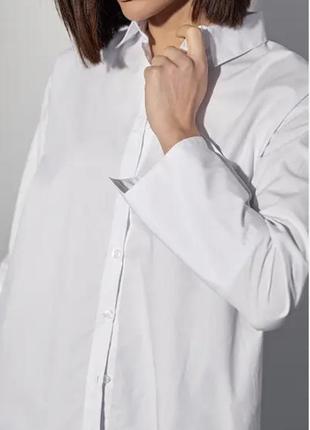 Хлопковая белая оверсайз рубашка ск оригинал классная стильная базовая модель
