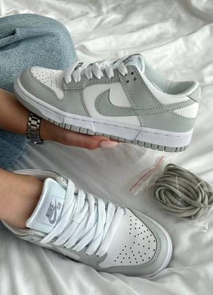 Nike dunk white grey2 фото