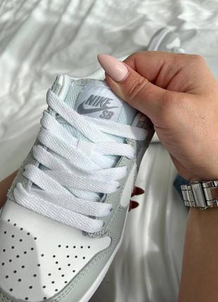 Nike dunk white grey5 фото