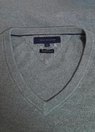 Стильный хлопковый пуловер с добавлением кашемира tommy hilfiger5 фото