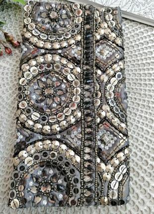 Косметичка до вечірньої сукні під вінтаж з вишивкою камінням паеткамі4 фото