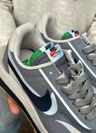 Sacai x nike waffle grey blue5 фото