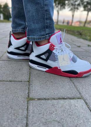 Nike air jordan 4 retro "fire red"9 фото