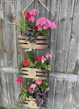 Підставка для квітів дерев’яна9 фото