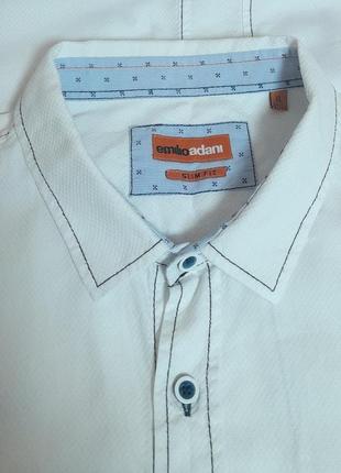 Шикарная хлопковая рубашка с короткими рукавами emilio adani slim fit, 💯 оригинал6 фото