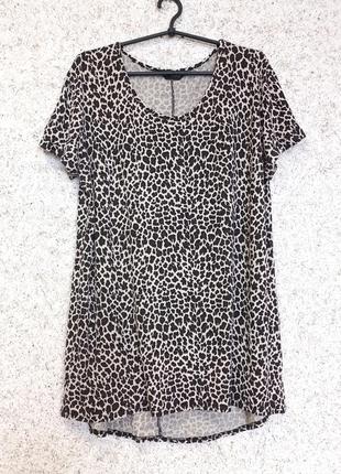 Футболка леопардовый принт большого размера