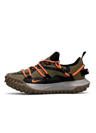 Мужские кроссовки найк nike acg mountain fly low khaki orange1 фото