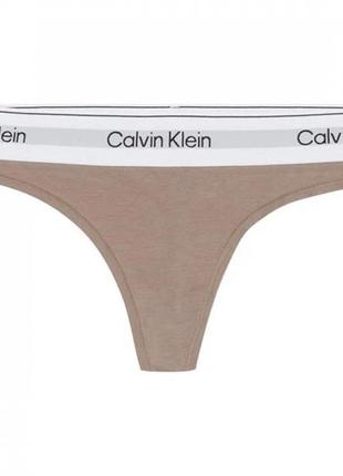 Трусы calvin klein modern cotton thong rich taupe1 фото