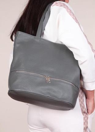 Сумка шопер натуральная кожа италия 🇮🇹 женская стильная вместительная