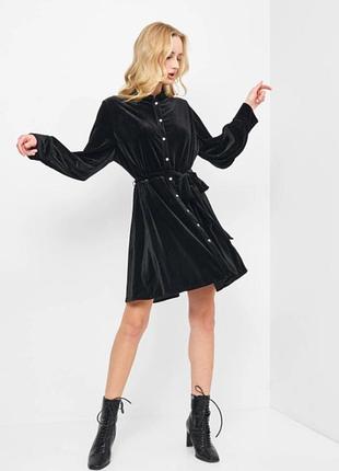 Платье бархатное zara