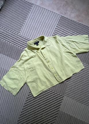 Укороченная рубашка зеленая primark