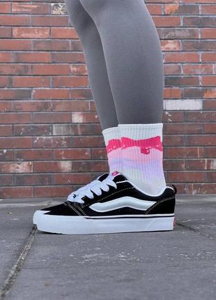 Мужские кроссовки vans knu skool black white7 фото