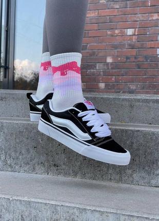 Мужские кроссовки vans knu skool black white9 фото