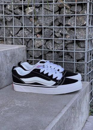 Мужские кроссовки vans knu skool black white4 фото