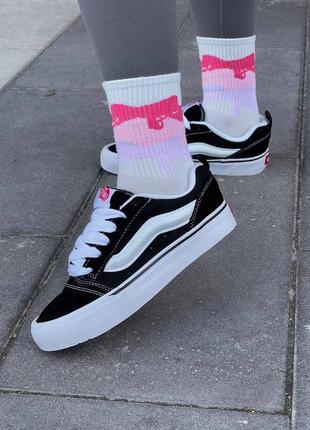 Мужские кроссовки vans knu skool black white10 фото