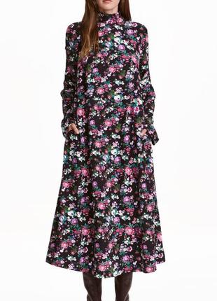 Оригинальное красивое платье в цветы с карманами 💐2 фото