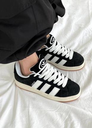 Жіночі кросівки adidas campus white black1 фото