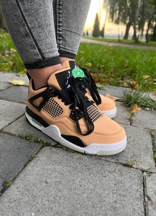 Nike air jordan 4 retro fossil (бежевый)1 фото