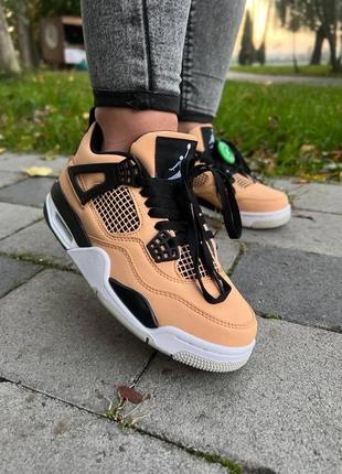 Nike air jordan 4 retro fossil (бежевый)3 фото