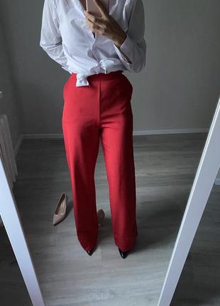 Шикарные красные брюки палаццо брюки2 фото