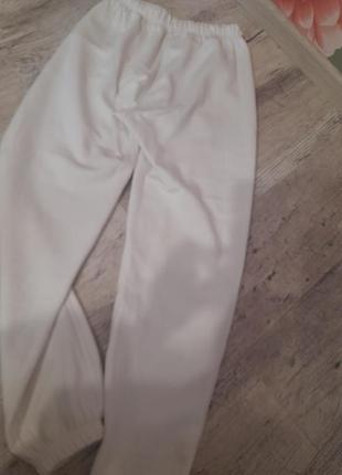 Женские белые спорт штаны на флисе2 фото
