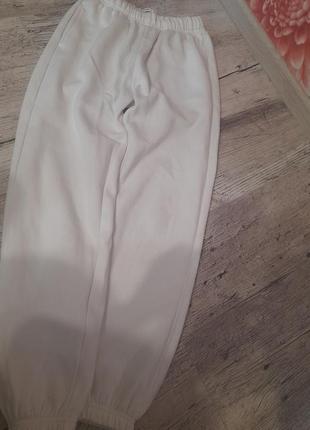 Женские белые спорт штаны на флисе1 фото