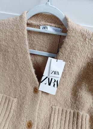 Мягкий трикотажный укороченный кардиган от zara, размер м9 фото